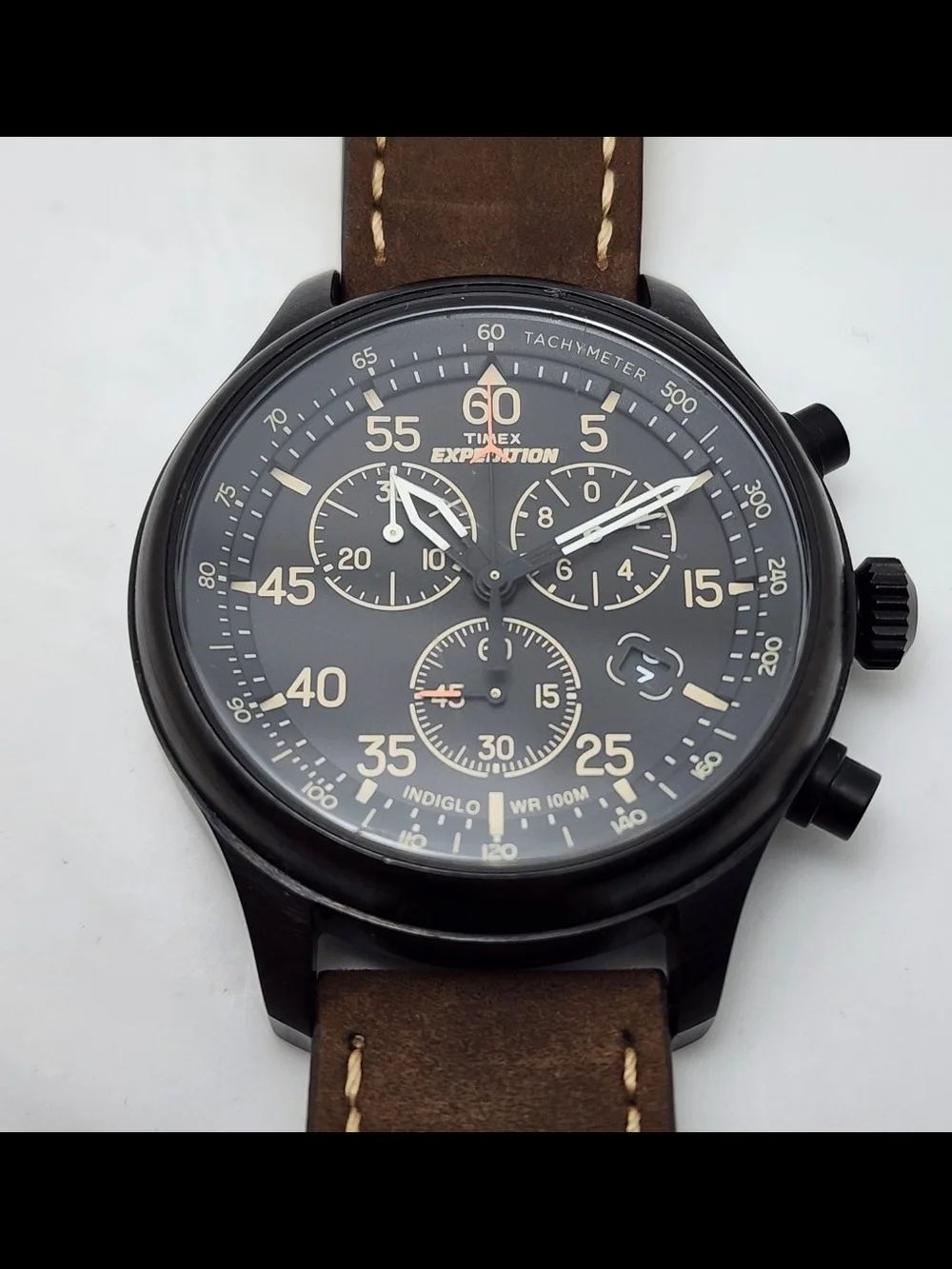 Timex Expedition Men's Brown Leather Strap Chronograph Military Field T49905 - Picture 8 of 8
